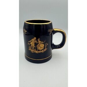 Limoges France Vintage Porcelain Coffee Mug with 24K Gold Accents